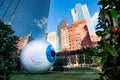 Giant Eyeball with Santander Tower. Dallas, Texas, USA. Royalty Free Stock Photo