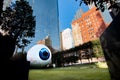 Giant Eyeball with Santander Tower. Dallas, Texas, USA. Royalty Free Stock Photo