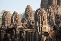 Giant faces at Bayon Temple, Angkor Wat, Cambodia Royalty Free Stock Photo