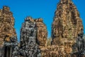 Giant faces prasat bayon temple Angkor Thom Cambodia Royalty Free Stock Photo