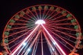 Giant Ferris wheel carousel shines in the night sky Royalty Free Stock Photo