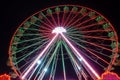 giant Ferris wheel carousel shines in the night sky Royalty Free Stock Photo