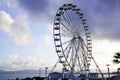 Giant ferris wheel funfair park against blue sky Royalty Free Stock Photo