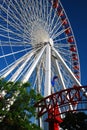 A giant Ferris wheel towers over Navy Pier in Chicago