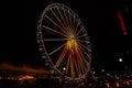 Giant Ferris Wheel at Union Station St Louis at night.