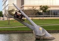 Giant fish eating a house by Joe Barrington, Hall Park, Frisco, Texas