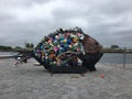 Giant fish made of plastic in Elsinore harbour