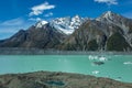 Giant floating icebergs on Tasman Glacier Lake in Aoraki Mount Cook National Park, South Island of New Zealand Royalty Free Stock Photo