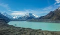 Giant floating icebergs on Tasman Glacier Lake in Aoraki Mount Cook National Park, South Island of New Zealand Royalty Free Stock Photo