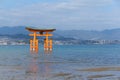 Giant floating Shinto torii gate of the Itsukushima Shrine Royalty Free Stock Photo