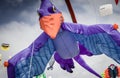 Giant flying Pterodactyl kite at the Summer Southsea kite festival event, Portsmouth, UK