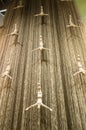 Giant fountain with flying sculpture of an diver in Dubai Mall