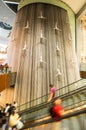 Giant fountain with flying sculpture of an diver in Dubai Mall