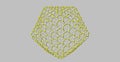 Giant fullerene-like molecular structure isolated on grey background