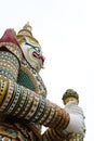 giant gardian statue at temple of dawn in Bangkok, Thailand