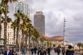 The giant Gold Fish sculpture, El Peix by Frank Gehry located on the Olypmic Port of Barcelona, Catalonia, Spain