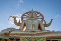 Giant and golden Big Buddha statue in Wat Phra Yai temple Royalty Free Stock Photo