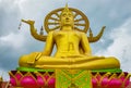 Golden Big Buddha statue Wat Phra Yai temple Koh Samui Royalty Free Stock Photo