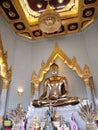 Giant Golden Buddha statue in Trai Mit temple, Bangkok, Thailand, April 09, 2024 Royalty Free Stock Photo