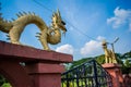 Giant golden dragon Statue at Rang ghar sibsagar assam, the royal sports-pavilion Royalty Free Stock Photo