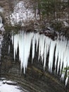 Gigantic gorge rock wall icicles Taughannock Falls State Park NYS Royalty Free Stock Photo