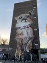 Giant graffiti of a Chihuahua dog on Chrisp Street in East London