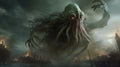 Cthulhu In Full Effect Ipad Wallpapers: 32k Uhd Maritime Scenes With Hellish Background And Supernatural Realism