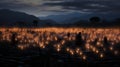 Giant Group Of Lit Candles Photorealistic Landscapes And Atmospheric Scenes