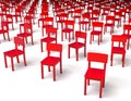 Giant group of red chairs