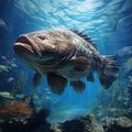 Ai Generated illustration Wildlife Concept of Giant grouper