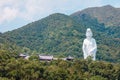 Giant Guanyin, Goddess Statue in countryside landscape of Tai Po, Hong Kong Royalty Free Stock Photo