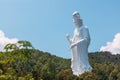 Giant Guanyin, Goddess Statue in countryside landscape of Tai Po, Hong Kong