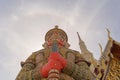 Giant guardian statue of Golden pagoda at Temple of the Emerald Buddha in Bangkok, Thailand. Wat Phra Kaew and Grand palace in old Royalty Free Stock Photo