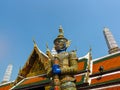 The Giant guardian statue in Wat Phra Kaew with bulesky background ,Bangkok Royalty Free Stock Photo