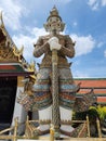 The giant guarding the temple\'s door at Wat Phra Kaew.The second one has a name,SAHASSADEJA, Royalty Free Stock Photo