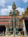 The giant guarding the temple\'s door at Wat Phra Kaew, the 1st person named Ravana,