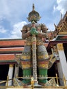 The giant guarding the temple\'s door at Wat Phra Kaew, the 7th person, named mankorakarn,