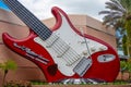 Giant guitar at  Rock N Roller Coaster ride Royalty Free Stock Photo