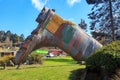 The giant gumboot sculpture outside of Taihape, New Zealand