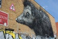 Giant Hedgehog, Chance Street, London, urban street art Royalty Free Stock Photo