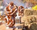 Giant homemade pretzels on display at Harvest Festival in Vernon New Jersey