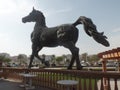 Giant horse sculpture outside the Kempinski Marsa Malaz in Qatar