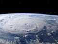 Impressive image of a giant hurricane in planet earth as seen from the space Royalty Free Stock Photo