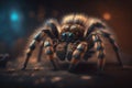 Giant Hyperrealistic Illustration of a Tarantula Insect in Close-Up View