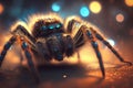 Giant Hyperrealistic Illustration of a Tarantula Insect in Close-Up View