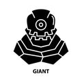 giant icon, black vector sign with editable strokes, concept illustration