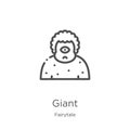 giant icon vector from fairytale collection. Thin line giant outline icon vector illustration. Outline, thin line giant icon for