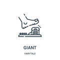 giant icon vector from fairytale collection. Thin line giant outline icon vector illustration