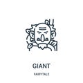 giant icon vector from fairytale collection. Thin line giant outline icon vector illustration