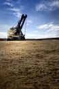 Giant industrial excavating shovel designed to move copious amounts of earth